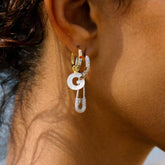 FASHIONABLE DESIGN PAPERCLIP ZIRCONIA EARRINGS_CWAJE5131