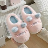 CUTE CAT ANIMAL WARM HOUSE SLIPPERS FUZZY SLIPPER_CWSHS0311