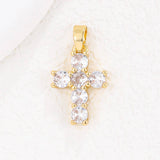 COLORFUL ZIRCON DECEMBER CROSS PENDANT NECKLACE_CWMM5872