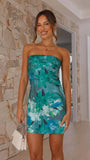 Strapless Backless Printed Mini Dress
