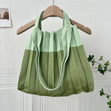 LARGE CAPACITY COLOR BLOCK PLEATED SHOULDER BAG_CWAB3221