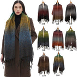 GRADIENT TASSEL SCARF FOR WOMEN WINTER SHAWL_CWASC0858