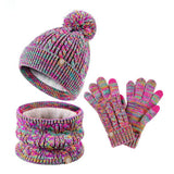Three-Piece Set Of Pom-Pom Hat, Scarf And Gloves_Cwmm2779