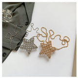 FIVE POINTED STAR HOLLOW CHAIN SQUARE CLUTCH BAG_CWAB3260