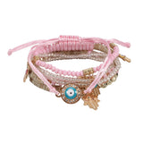 HANDMADE BEADED EVIL EYE LAYERED BRACELET_CWAJE2211
