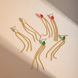 ELEGANT TEARDROP SHAPED TASSEL EARRINGS_CWAJE1885
