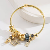 DIY CROWN BEAR LETTER CHARM COUPLE BRACELET_CWMM8493