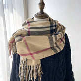 PLAID SCARF WARM FRINGE WINTER WRAP_CWASC1467