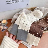 CONTRAST COLOR RETRO POLKA DOT SOCKS_CWMS0962
