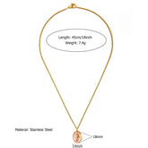 OCEAN STYLE STEEL NECKLACE WITH SHELL FISH_CWMM8834