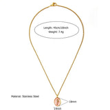 OCEAN STYLE STEEL NECKLACE WITH SHELL FISH_CWMM8834