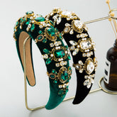 NEW GLASS DIAMOND HIGH HEAD SPONGE HEADBAND_CWAHA2121