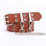 Cwabe0870_Fashionable Punk Belt With Chain