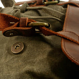 STREET STYLE WAXED CANVAS LEATHER BACKPACK_CWAB5538