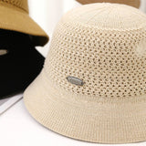 HOLLOW BREATHABLE CASUAL KNITTED BUCKET HAT_CWAB2842