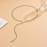 FASHIONABLE COLORFUL CRYSTAL Y SHAPED NECKLACE_CWMM3148