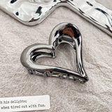 BRIGHT SURFACE HEART SHAPED METAL MINI HAIRPIN_CWAHA0726