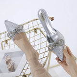 CASUAL TOE BOW STILETTO HEEL SLIPPERS_CWSHS0602