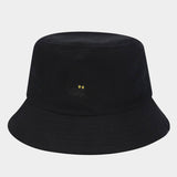 MACAROON COLORED BLACK CAT EMBROIDERED BUCKET HAT_CWAH1631