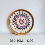 RATTAN SHELL STORAGE BASKET TRAY 2 PIECE SET_CWMM4542