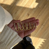 Vintage Zircon Square Round Long Gold Earrings