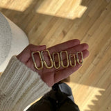 Vintage Zircon Square Round Long Gold Earrings