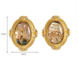 COLORFUL ABALONE EARRINGS WITH DIAMONDS AND ZIRCON_CWMM4353