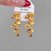 LEAF TASSEL FLOWER EARRINGS_CWAJE2045