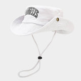 EMBROIDERED COTTON COWBOY SUN HAT WITH CHIN STRAP_CWAH3823