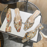 Fashionable Square Toe Medium Heel Half Slippers_Cwshs0708