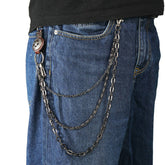 Vintage Five-Pointed Star Leather Pants Chain_Cwmm4830