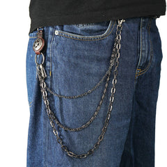 Vintage Five-Pointed Star Leather Pants Chain_Cwmm4830