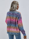 Pullover Striped Crew Neck Loose Rainbow Sweater
