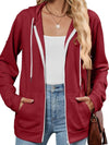 Cwocal00575_Contrast Color Zipper Hooded Pocket Sweatshirt