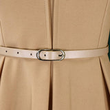 V-Neck Ruffled High Waist Slim Commuter Dress