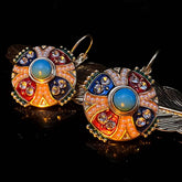 RETRO THREE DIMENSIONAL DIAMOND EARRINGS_CWAJE1114