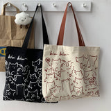 CANVAS TOTE BAGS WITH ADORABLE ANIMAL PRINT_CWAB2046