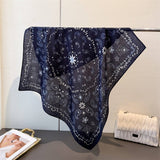 Elegant Herringbone Faux Silk Square Wrap Scarf_Cwasc03441