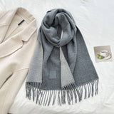 Cwasc03138_Winter Wool Reversible Tassel Scarf For Couples
