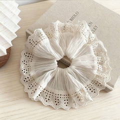 Lace Hollow Hair Scrunchie Elegant Ponytail Tie_Cwaha07561