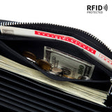 Genuine Leather Zipper Multifunctional Long Wallet_Cwab3741