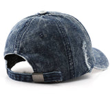Vintage Washed Distressed Denim Baseball Cap_Cwah0896