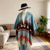 Double-Sided Thickshawl Xmas Reindeer Snowflake_Cwocasl00070