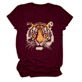 Women Summer Tee With Stylish Tiger Print_Cwttsl0494