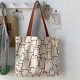 Tote Bags Canvas With Cute Letter Print_Cwab2039