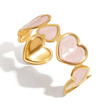 STYLISH 18K GOLD OPEN HEART BANGLE BULK SALE_CWAJE4735