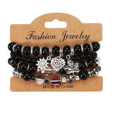 MULTI LAYERED MAPLE LEAF HEART PENDANT BRACELET_CWAJE2229