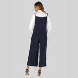 Solid-Color Straight-Leg Overalls Jumpsuit