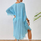 CROCHET PANEL TASSEL BIKINI BEACH COVER UP_CWMM1218