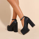 ROUND TOE FLAT BUCKLE PLATFORM HIGH HEELS_CWSHS0648